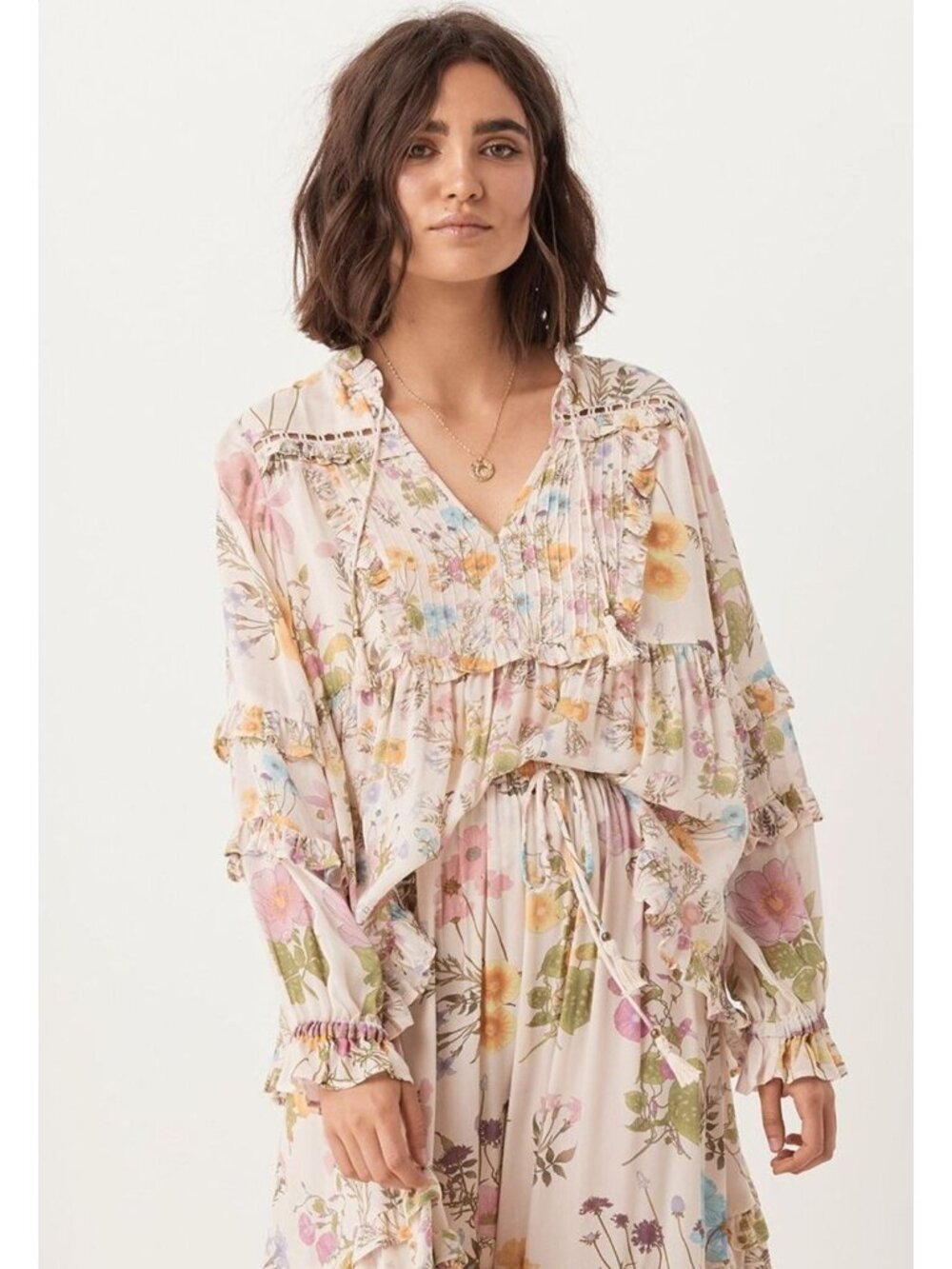 Spell and the Gypsy Collective Wild Bloom Blouse Boho Cream Floral Medium